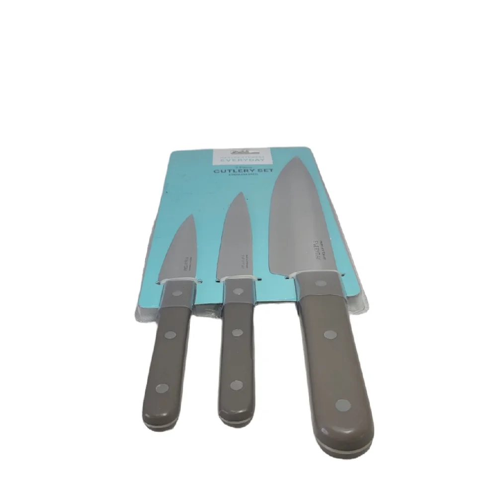 Martha Stewart Cutlery 3 Pc - Chef, Utility & Pairing Knives Steinless Steel New